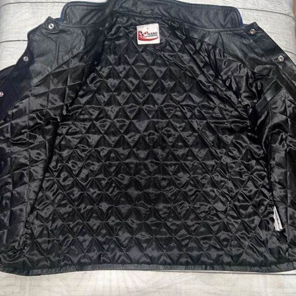 NASCAR Nextel Black Leather Bomber Jacket Coat Vintage RARE Embroidered sz Large - Picture 7 of 8